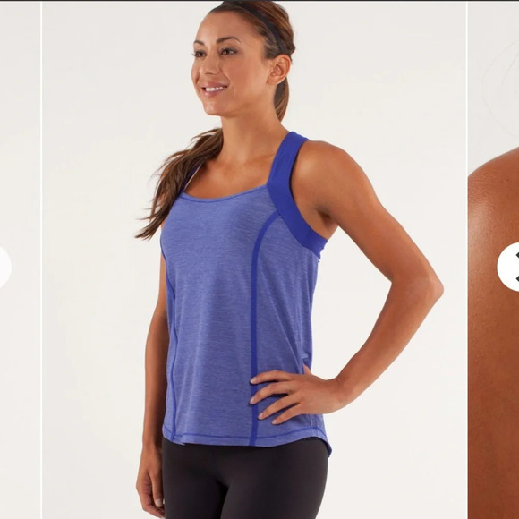 Lululemon Run Team Spirit Tank Top Size 4 Purple Workout Sporty Ruffle - Picture 15 of 15